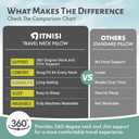 2 x Travel Memory Foam Pillow - Adjustable Size. Essentials for Head, Chin and Neck Support During Airplane Travel, Long Flight, Car Ride/Driving, Sleeping, and Power Nap. Machine Washable. (Black)