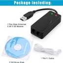 AGPtek External USB 2.0 3 in 1 Data Voice Dial Up Modem 56K V.92 V.90 CX93010 WIN7 Receive Send Fax on Computer with RJ11 Cable