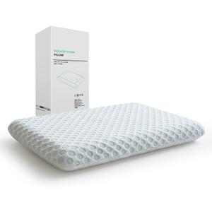 Hcore Ultra Thin Pillow 3.25" Stomach Sleeping, Slim Pillow for Side Back Stomach Sleepers, Gel Infused Memory Foam Pillows with Two-SidedPillow - CertiPUR-US - Standard (White-1pc)