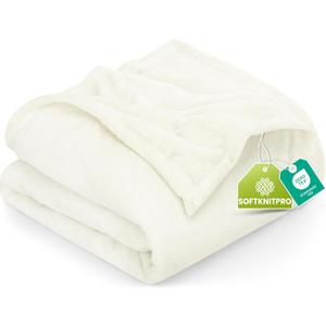 Utopia Bedding Fleece Blanket Queen Size Ivory 300GSM Luxury Fuzzy Soft Anti-Static Microfiber Bed Blanket (90x90 Inch)