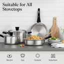 Meythway Stainless Steel Pots and Pans Set Non Toxic, 6PCs Kitchen Cookware Sets with Stay-Cool Handles, Dishwasher Safe&Compatible with All Stovetops(Gas,Electric&Induction)