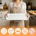 2 Pack Large Serving Trays with Handles, 17" x 12" Melamine Serving Platters for Food, Turkey, Set of 2 Rectangular Trays for Party(White and Black)