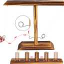 Ring Toss Games for Adults, Fast-Paced Interactive Toss Games with Shot Ladder Bundle, Outdoor Indoor Handmade Wooden Hook and Ring Game for Bars, Home, Large