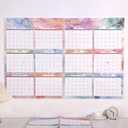 7 x 2026 Calendar Wall Calendar Stickers,January-December Calendar 44x30 Large Wall Calendar Poster with Removable Monthly Planner Sticker Strips, Weather & Emotion Icons for Home Office School Planning (Pink)