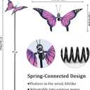 4 x hogardeck Garden Decor for Outside, Set of 4 Metal Butterfly Decorative Garden Stakes for Spring Decor, Yard Art Garden Decorations for Outdoor Lawn Pathway Patio