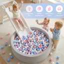Wilwolfer Foam Ball Pit for Toddlers, Large Baby Ball Pit for Babies with Soft Memory Sponge, Indoor Outdoor Baby Playpen, Kids Play Ball Pool, Gift Toys for Infants Boys and Girls (Gray, NO Balls), 33.5x10.5"/NO Balls
