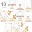 2 x Canopy Street Modern Rainbow Closet Clothing Dividers/Trendy Rainbow Closet Organizers / 10 Newborn To 4T Clothes Organization Dividers / 4" x 6" Flat Boho Baby Nursery Divider Set