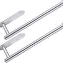Paper Towel Holder Under Cabinet 2 Pack,Stainless Steel Paper Towel Holder Wall Mount for Kitchen, Bathroom, RV, Paper Towel Rack with Self Adhesive and Screws (Silver)