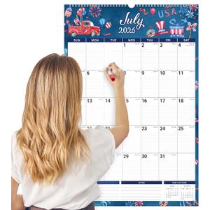 Wall Calendar 2026-2027 - 2026-2027 Large Wall Calendar, Jul. 2026 - Dec. 2027, 15.4'' x 23'', Big Calendars 2026-2027, 18-Month Paper Hanging Planner Wall with Julian Date for Office Home Planning & Organizing - 12 Different Themes