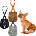Pet Soft Dog Diapers Female with Suspenders, 3 Pack Reusable Female Dog Diapers for Heat, Dog Period Panties for Doggie in Cycle(Small, Deepcolor) (Small:10''-14'')