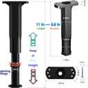 4PC Bed Support Legs,Adjustable Height 5.9-11 inches,Black