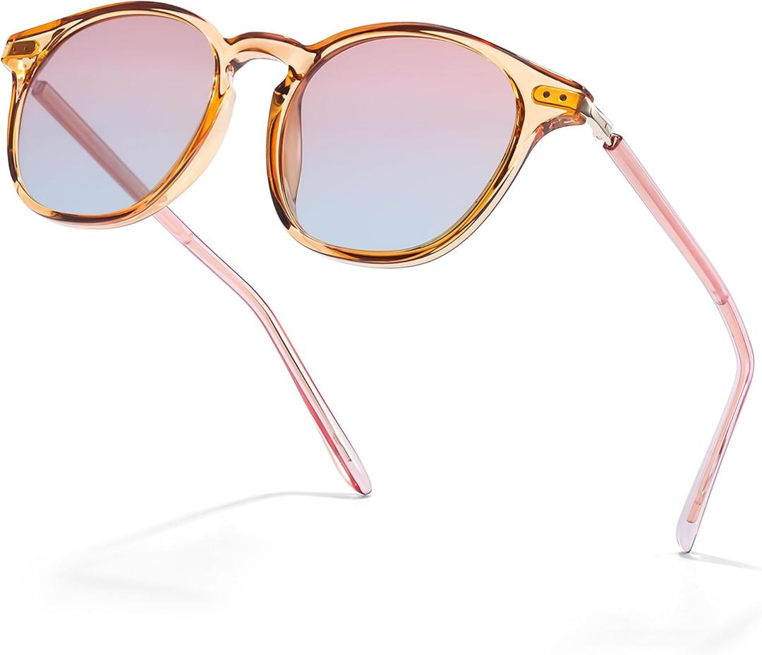 SIPHEW Classic Small Round Sunglasses for Women/Men, Retro Sunglasses Polarized UV Protection Lens for Outdoor/Driving