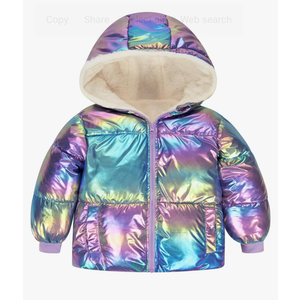 UNICOMIDEA Baby Girl Winter Coat Laser Toddler Jackets Warm Down Outerwear with Hooded for  Size 130