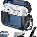 RFUNGUANGO Compatible AirPods Pro 2nd Generation Case with Phone Holder and Compatible Back Magnetic Suction Function, Suitable for AirPods Pro 2 Case, Blue