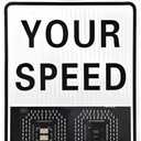Solar Powered Radar Speed Sign 24x35in（60x90cm） LED Display Speed Detector Warning Sign for School Zone Parking Lot Road Safety Alert Driver Slow Down Speed Monitor (Yellow)