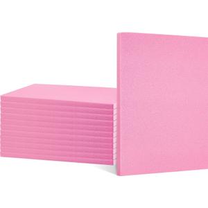 Frienda 12 Pcs Foam Board Bulk XPS Foam Sheet Panel for DIY Crafts Sculpture Modeling Floral Arrangements School Home Office Art(15" X 12" X 1/2",Pink)