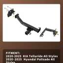 Class 3 Trailer Hitch 2-Inch Receiver Compatible with Kia Telluride 2020-2025; Hyundai Palisade 2020-2025| 5,000 lbs GTW / 750 lbs TW | Durable Steel, Rust-Protected, Bolt-On