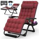 Suteck Oversized Zero Gravity Chair,29In XL Lounge Chair w/Removable Cushion&Headrest, Reclining Camping Chair w/Upgraded Lock and Footrest, Reclining Patio Chairs Recliner for Indoor Outdoor (Xl-29in-red)