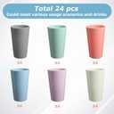 24 Pcs Unbreakable Plastic Cups Set, 20 oz Reusable Plastic Cups, Stackable Water Tumblers, Drinking Cup for Kitchen, Outdoor, BPA-free, Dishwasher Refrigerator and Microwave Safe (20 oz, 6 Colors)