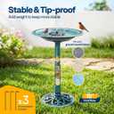 VIVOHOME Bird Bath with Solar Fountain for Outside, Polyresin Pedestal Bird Baths with Solar Powered Pump for Outdoor, Garden, Weather-Resistant Birdbaths with 20" Bowl, Green