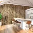 Art3d Natural Bamboo Wall Panel for Interior Wall Decor, Renewable Pole Wrap Wainscoting Paneling for Wall Ceiling Furniture Cabinet Office, 12 x 96 Inch - Dark Burned