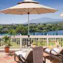 Patio Umbrella Holder - Heavy Duty Outdoor Deck Shade Balcony Umbrella Stand Attaches to Railing Maximizing Patio Space, Bench Deck Umbrella Mount Fixed Clip Umbrella Clamp2 Pack