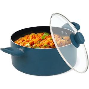 5 QT Dutch Oven with Lid, Nonstick Cookware, Soft Touch Handles, Induction Base, Ideal for Stews, Soups, and Roasts