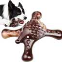 Tough Dog Chew Toy for Aggressive Chewers  Durable Bacon Flavored Nylon Bone for Large Dogs, Fillable Dental Toy for Teething, Indoor Chewing & Crate Training, Boredom Relief Gift (Brown)