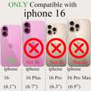 for iPhone 16 Case, Glitter Clear Cute Paw Love Heart, Compatible with MagSafe, Strong Magnetic Full Camera Lens Protection Cover, Soft Slim Bling Phone Case 6.1" - Pink