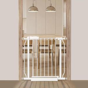 Baby Gate with Door 29.13-33.86 Pressure Mounted,Child Dog Pet Safety Gates with Walk Through Door for Doorways Stairs No Drilling in Door,White