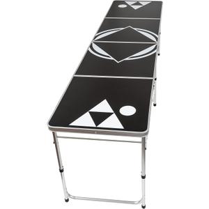 8' Beer Pong Table - Lightweight & Portable with Carrying Handles by Red Cup Pong (Black)