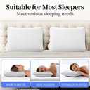 Gel Memory Foam Pillows for Sleeping- Standard Size -1-Pack - Medium Plush Feel - Neck and Shoulder Support - for Back-Side- Stomach Sleepers - Bed Pillows (White/Gray edge-4inch)