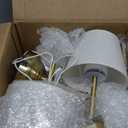 2 Pack Cordless Table Lamp, Rechargeable Desk Lamp with Fabric Shade, Battery Operated Lamp 3 Color Stepless Dimming, Small Touch Bedside Lamp Home Decor for Dining, Counter (Brushed Gold)