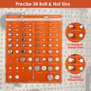 Nut and Bolt Thread Checker, Standard & Metric 42 Hole, Screw Size Tester Assortment Measuring, 19 SAE & 15 Metric & 8 Drill Bit Gauge, Bolt Size Finder Identify Board, Identifier Gauge