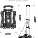 Vsaikeo Small Folding Hand Truck Dolly with 2 Wheels, Lightweight Aluminum Foldable Luggage Cart, Collapsible Cart Portable Dolly for Airport Travel Moving Use