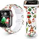 Christmas Watch Bands for Apple Watch, Thanksgiving Fall Turkey Holiday Xmas Winter Snowman Snowflake Santa Design Replacement Strap for Women, Compatible with iWatch Series 1-11 Ultra SE, 38-49mm