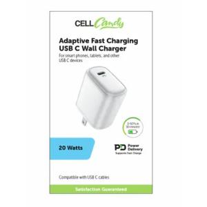 Cell Candy Adaptive Fast Charging USB C Wall Charger 20W