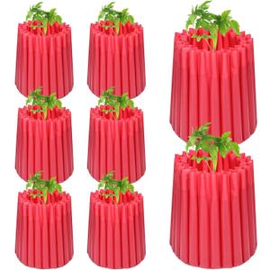 8 Pack 24in Wall of Water Gardener Insulating Plant Protective Cover Bulk Early Season Gardening Plant Protector for Cold Weather Anti-Frost Garden Ideal Planting (Red)