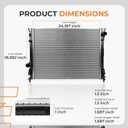 Autoexact Radiator for 2009-2023 Dodge Challenger/for Dodge Charger, Engine Radiator Replacement for 2009-2023 Chrysler 300 2.7L, 3.5L,3 .6L, 5.7L, 6.1L, 6.2L, 6.4L
