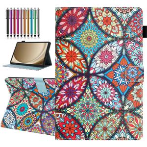 Case for Galaxy Tab A11+ Plus /A9+ Plus 11 inch 2026/2024 (SM-X210/X230), Samsung Tab A11+ /A9+ Cover, Auto Wake/Sleep, Premium PU Leather Folding Stand Cover with Pen Holder - Kaleidoscope