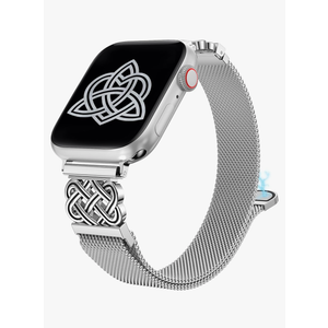 BEEXI Stainless Steel Magnetic Loop Compatible with Apple Watch Band 41/40/38/49/46/45/44/42mm Women Mesh Celtic Knot Dressy Strap for iWatch Series 11/10/9/8/7/6/5/4/3/2/1/Ultra(1/2/3)/SE(1/2/3) Size: 38 - 42 mm