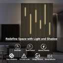 HAMRVL Black LED Recessed Lighting Kit - 6pcs DC12V Warm White Slat Wall Lights with Smart Switch,3000k Self-Adhesive Wall Panel Lights for Wood Slat Wall Panels, Headboards, Stairs, Media Wall Panels, 42in+26in+18in - 6pack