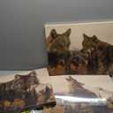 OuElegent 3 Pieces Wolf Canvas Print Wall Art Wild Animal Painting Picture Stretched and Framed for Living Room Bedroom Bathroom (small)