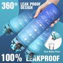 OLDLEY Water Bottle, 32oz Motivational Sports Water Bottle with Time Marker - Times to Drink - Tritan, BPA Free, Wide Mouth Leakproof, Anniversary Birthday Gifts for Men Women, Sky (1 Bottle)