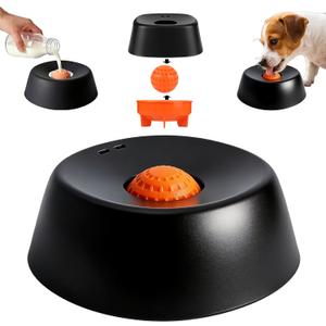 Slow Feeder Dog Bowls for Liquid Treat,Dog Licking Bowl with Rolling Balls,Calming Lick Bowl, Dog Lick Ball Bow for Wet Food Bone Broth & Yogurt for Large Medium Small Puppy Breeds (Black)