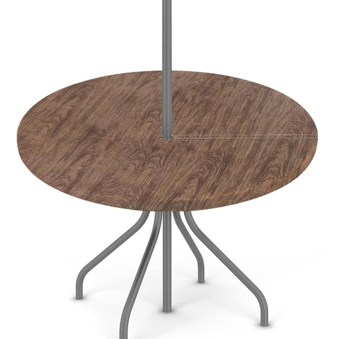 Brown Wooden Texture Round Outdoor Tablecloths with Umbrella Hole Circle Fitted Table Cloth with Elastic Zippered Tablecloth 45"-56" Waterproof Umbrella Table Cloth Round Elastic Table Cover for Patio