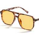 livho Vintage Aviator Blue Light Blocking Glasses, Fashion Oversized Frames with UV Protection Coating, Unisex Design