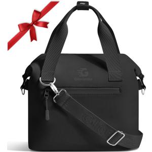 Pastel Lunch Box Women | Insulated Waterproof Leakproof Lunch Bag Cooler | Adjustable Strap | BPA-Free (10L, Midnight Black)