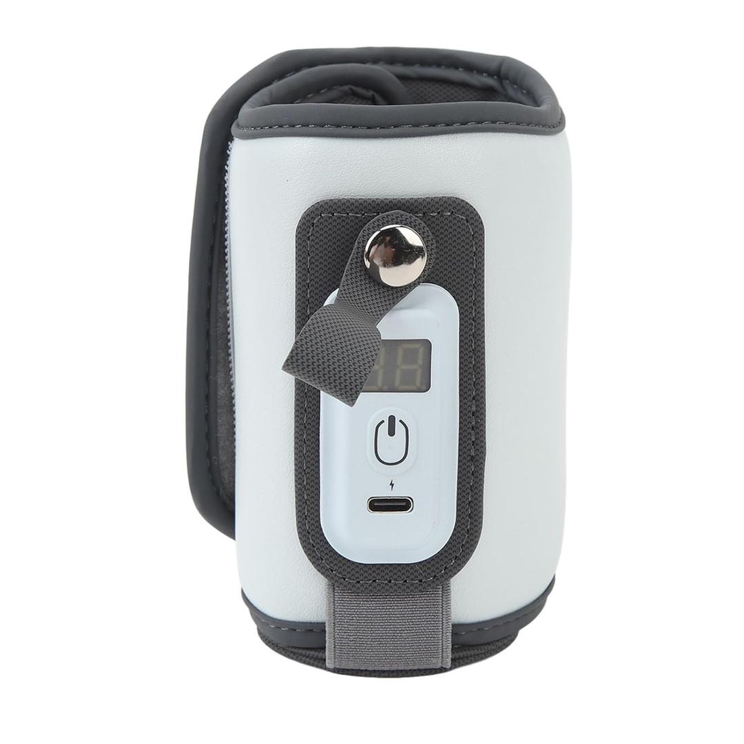 Portable Bottle Keep Warm, USB 5 Temp Settings Travel Milk Heat Keeper, Fast Heating Baby Bottle Keep Warmer with LCD Dsplay for Car Tavel, Storage Cover Insulation Thermostat