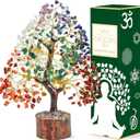 The Original 7 Chakra Crystal Tree Birthday Gifts for Women, Healing Crystal Tree of Life Sister birthday gifts Room & Home Decor Gift for Mom Her Positive Energy New House Warming Gift Women unique (001 Seven Chakra (Golden Wire))